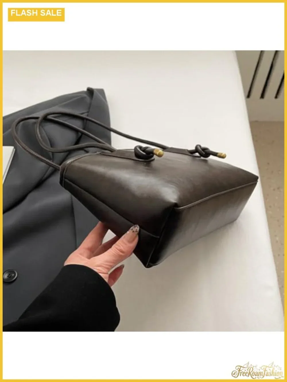 Vintage Y2K Faux Leather Hobo Shoulder Bag with Top Handle Fall Purse